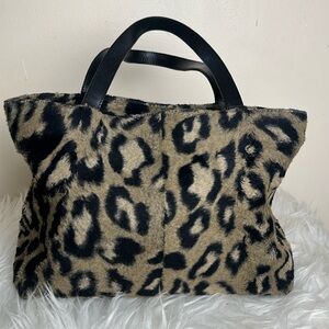 Max New York leopard “fur” bag